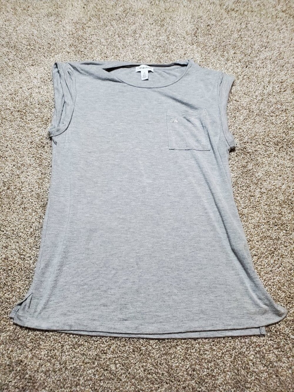 Women's Calkin Klein Sleeveless Shirt Gray Size Small
